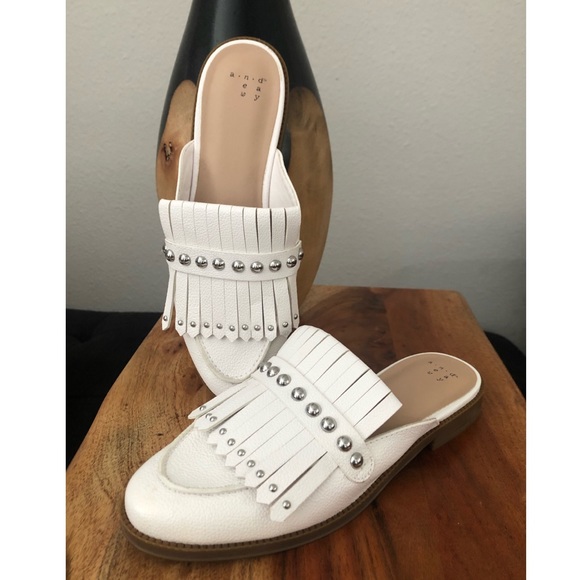 a new day Shoes - Fringe Mules NEW